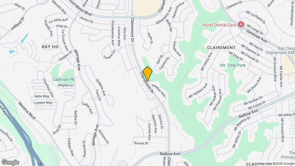 4327 Clairemont Dr Map and Location Details