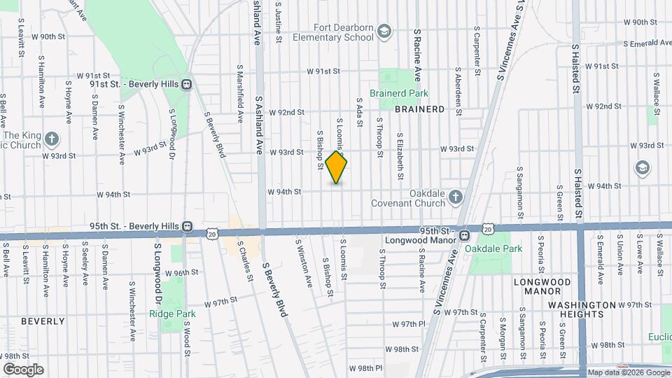 1408 W 94th St, Unit Garden Apartment Map and Location Details