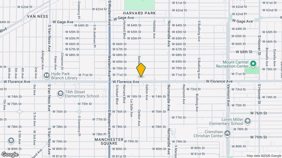 7112 S Denker Ave Map and Location Details