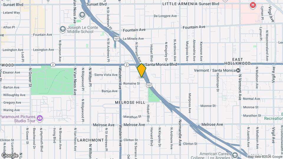 1016 N Serrano Ave Map and Location Details