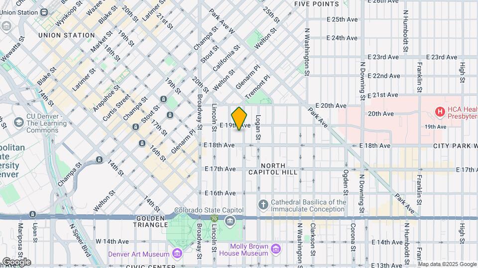 1827 N Grant St Map and Location Details