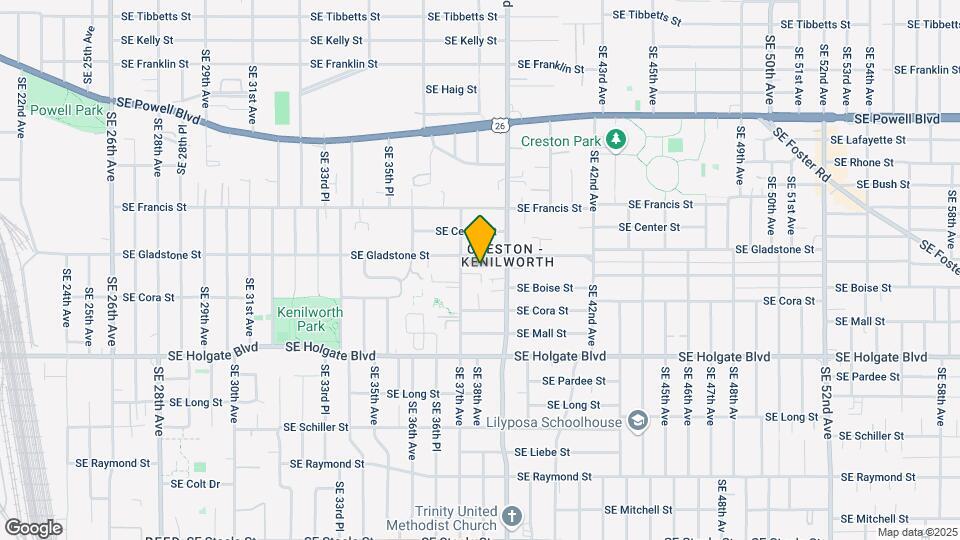3734 SE Gladstone St Map and Location Details