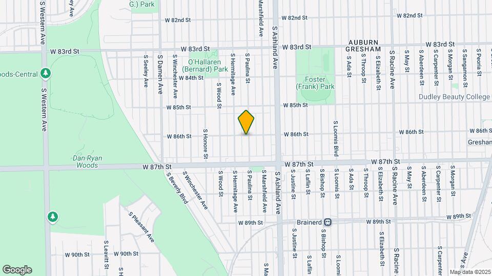 8600 S Paulina St Map and Location Details