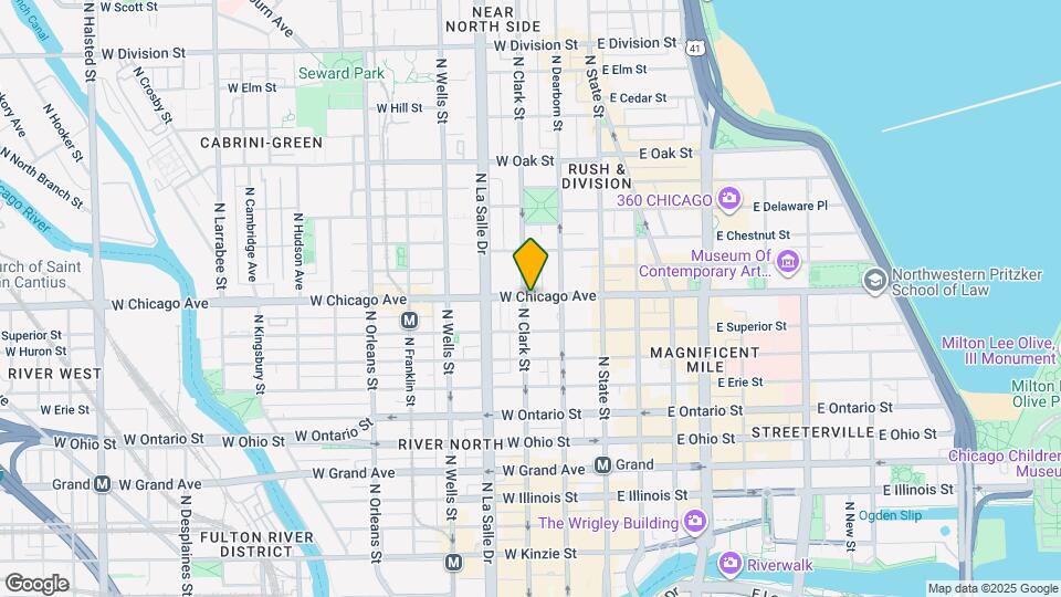 99 W Chicago Ave Map and Location Details
