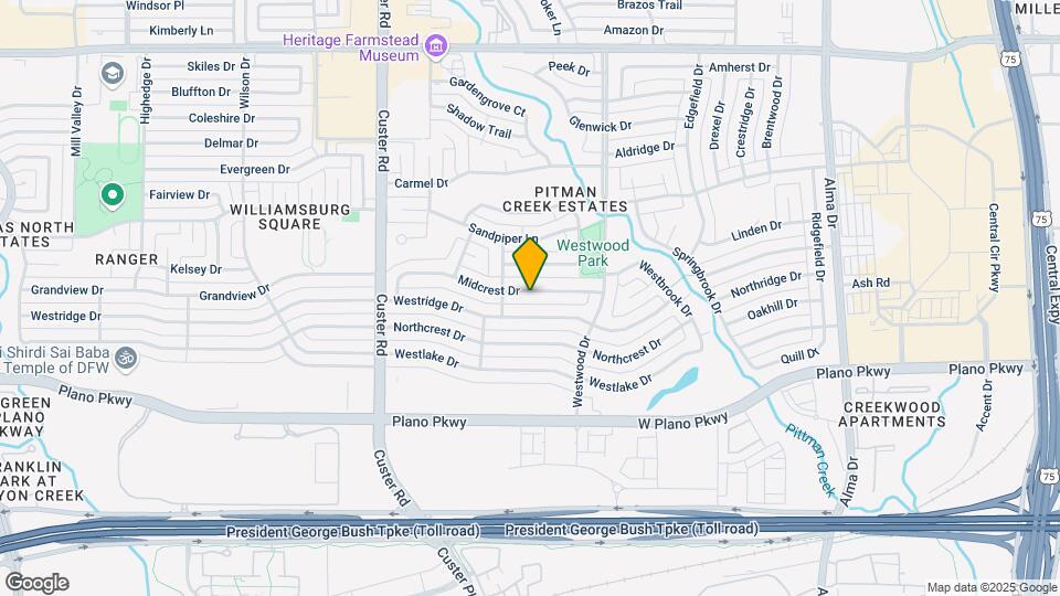 1800 Midcrest Dr Map and Location Details