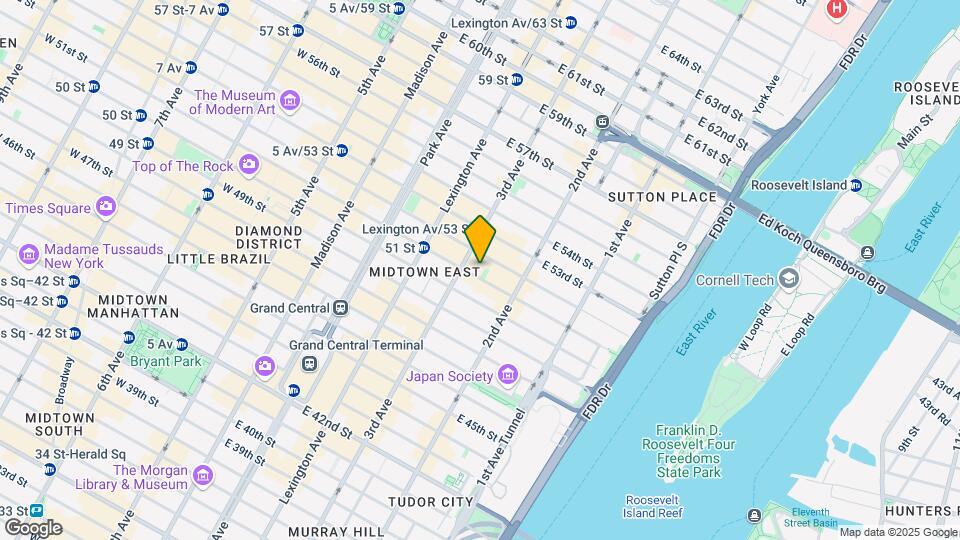211 East 51st Street Condominium Mapa y Detalles de la Ubicación