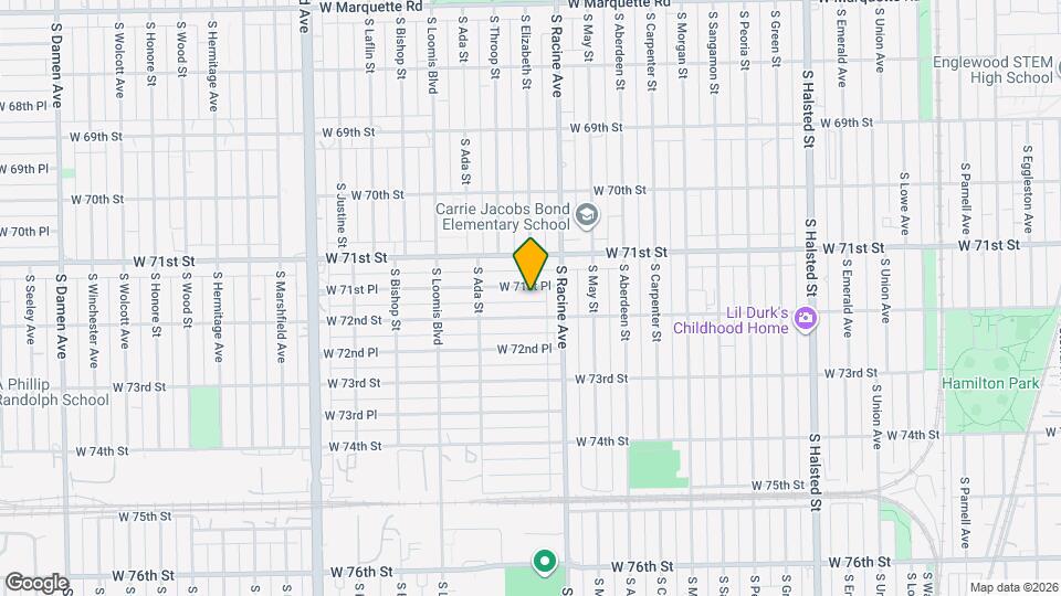 1233 W 71st Pl Map and Location Details