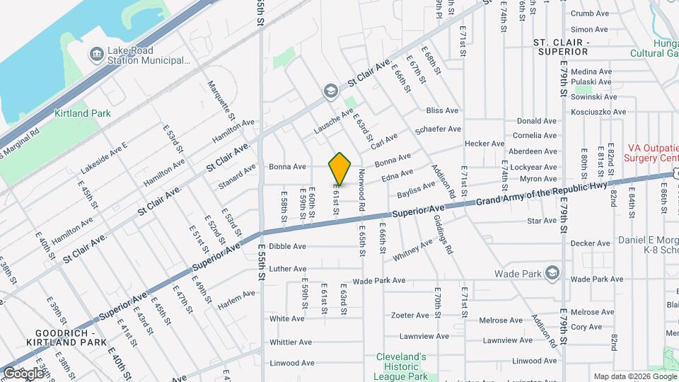 1243 E 61st St, Unit Down Rear Mapa y Detalles de la Ubicación