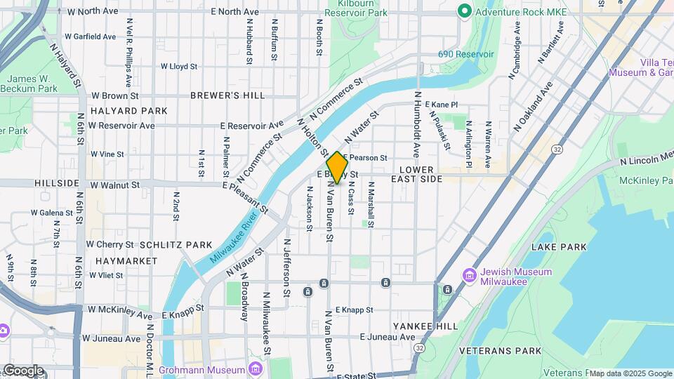 1668 N Van Buren St, Unit Lower Unit Map and Location Details