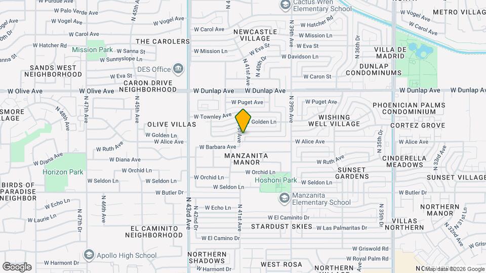 8707 N 41st Ave Mapa y Detalles de la Ubicación