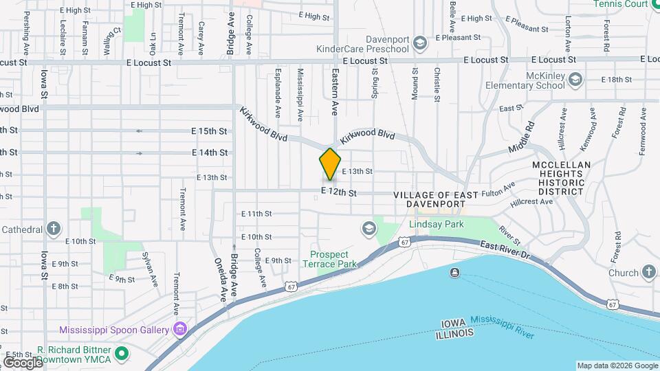 1608 E 12th St Map and Location Details