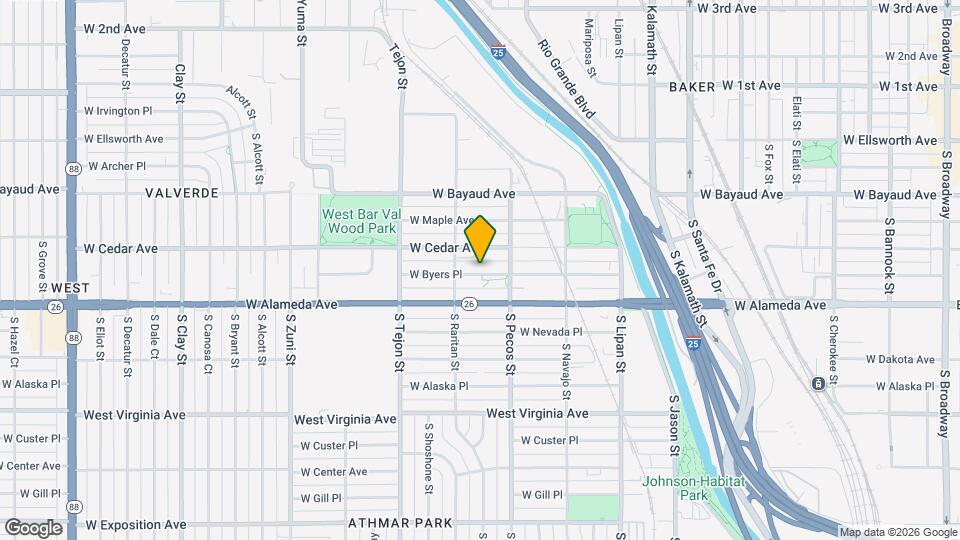 1459 W Byers Pl Map and Location Details