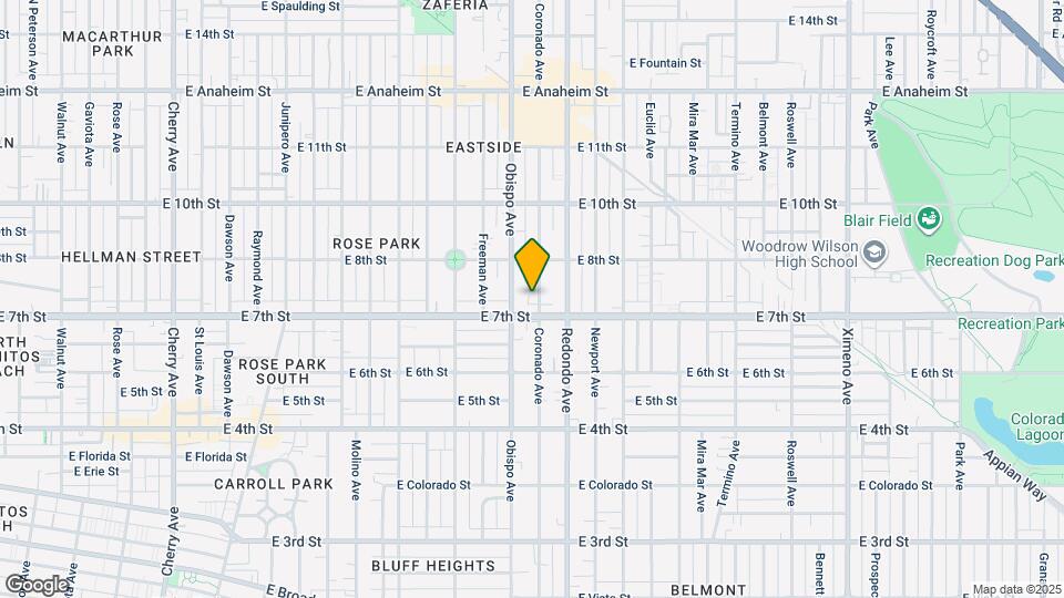 725 Coronado Ave Map and Location Details