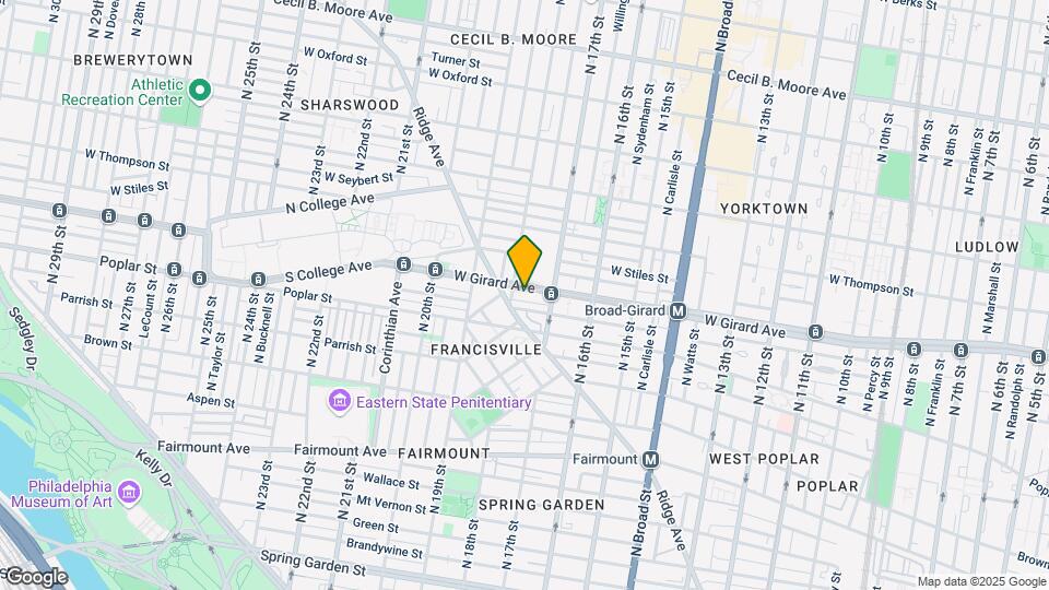 1726 W Girard Ave Map and Location Details