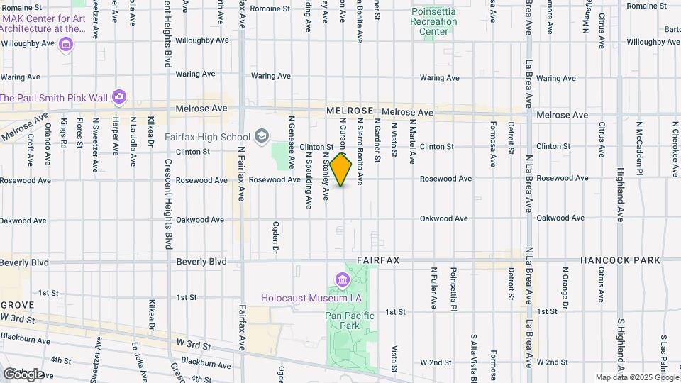 449 N Curson Ave Mapa y Detalles de la Ubicación