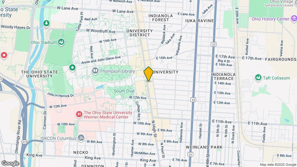 1764 N High St, Unit C Map and Location Details