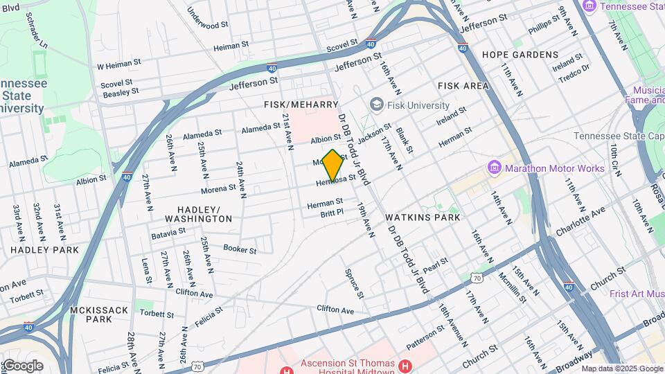 1821 Hermosa St Map and Location Details