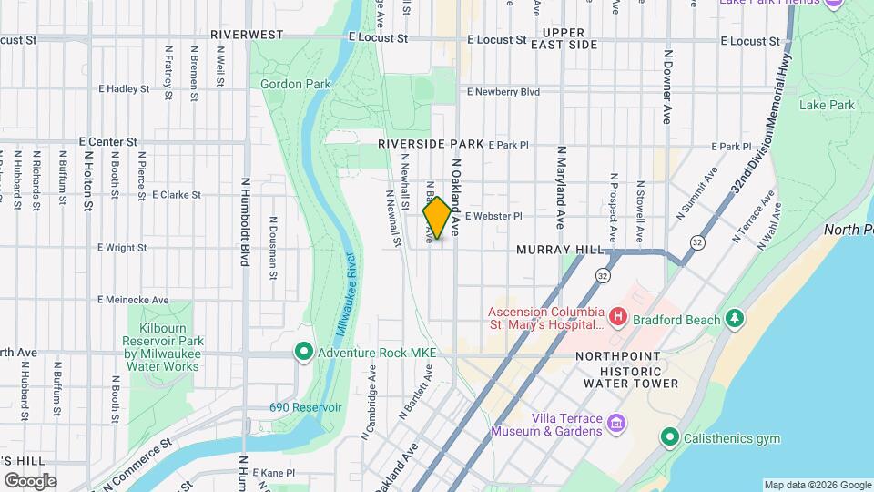 1704 E Bradford Ave Map and Location Details