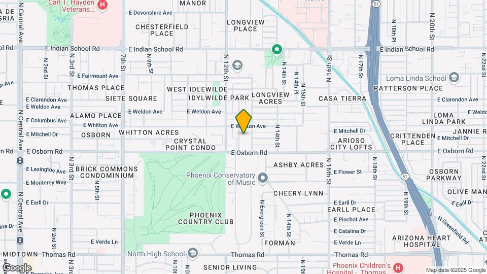 3427 N 12th Pl Mapa y Detalles de la Ubicación
