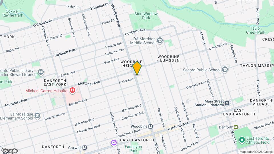 1191 Woodbine Ave Map and Location Details