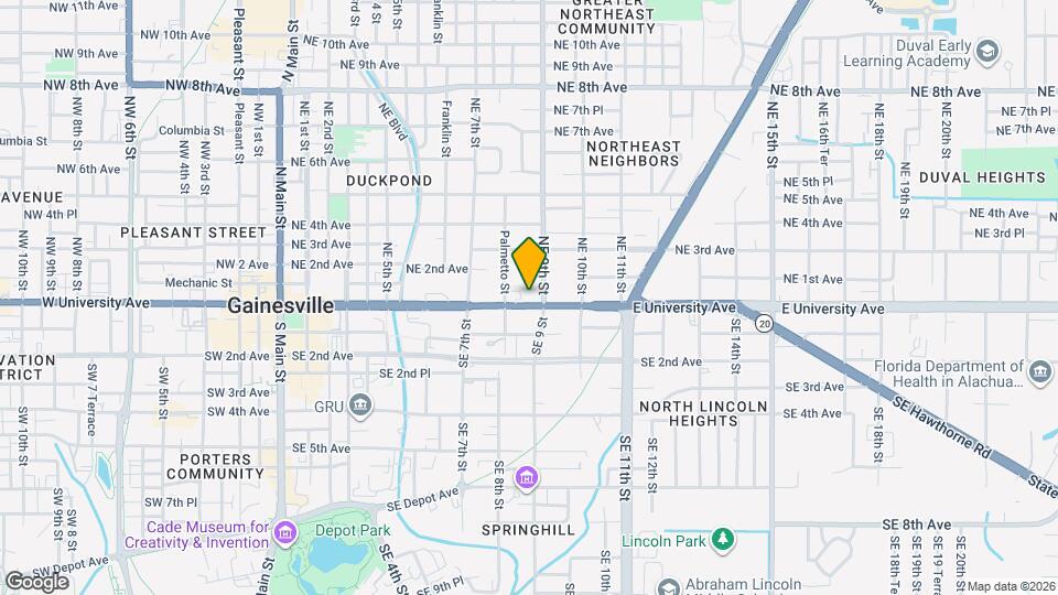 824 E University Ave Map and Location Details