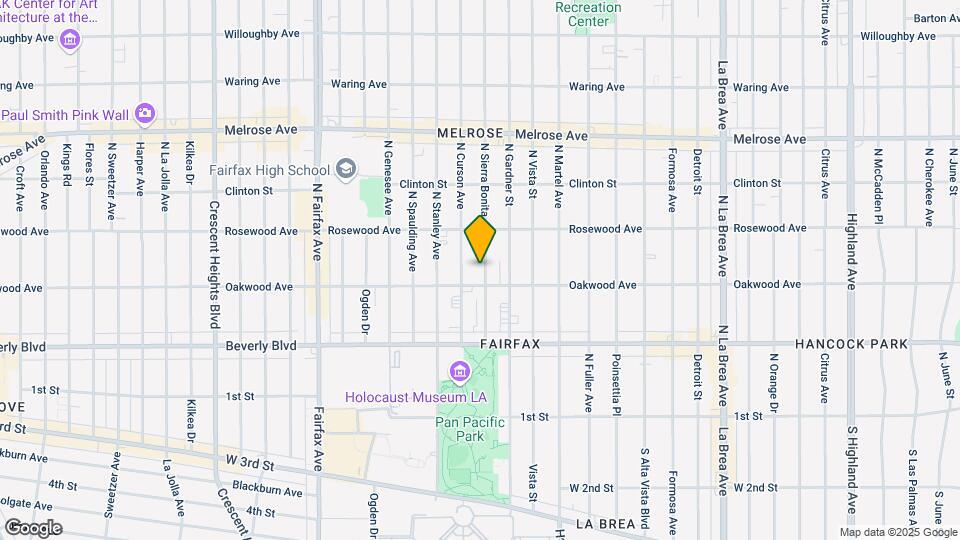 419 N Sierra Bonita Ave Mapa y Detalles de la Ubicación