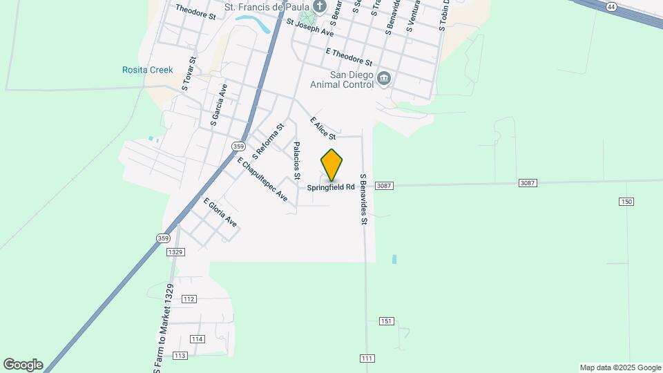 201 Springfield Rd Map and Location Details