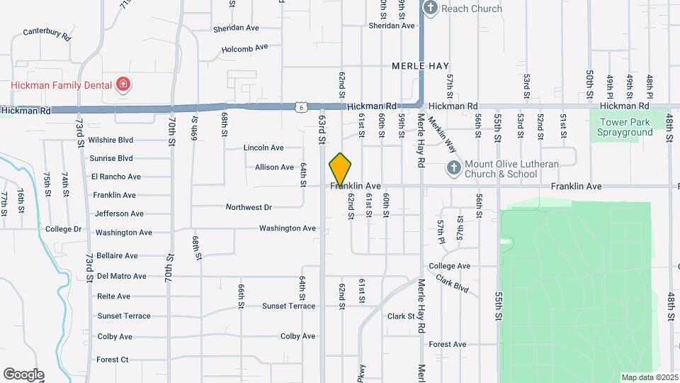 6202 Franklin Ave Map and Location Details