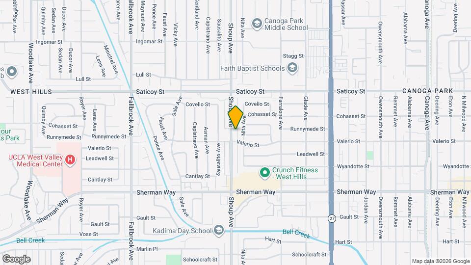 7422 Shoup Ave Map and Location Details