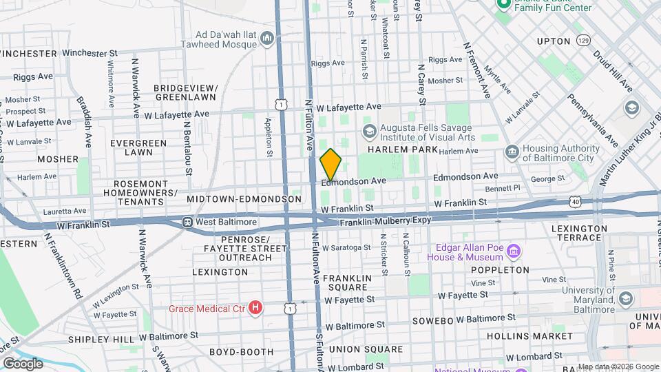 1709 Edmondson Ave Map and Location Details