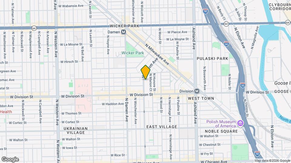 1243 N Wolcott Ave Map and Location Details