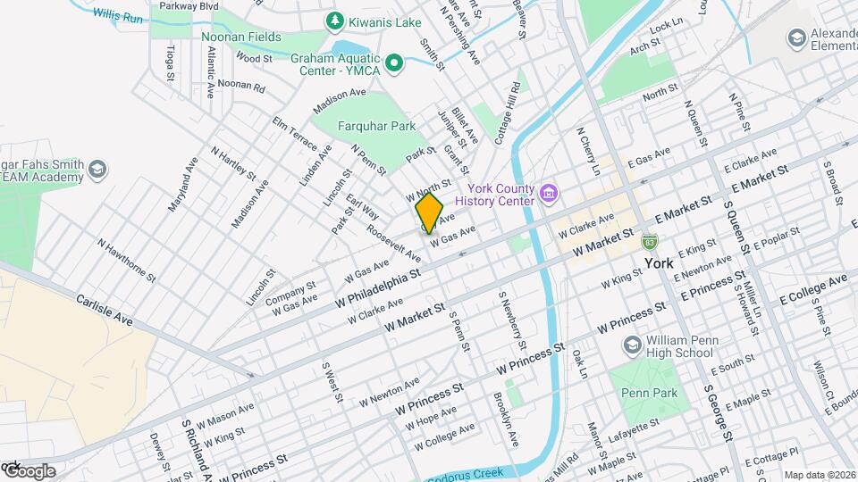 133 N Penn St Map and Location Details