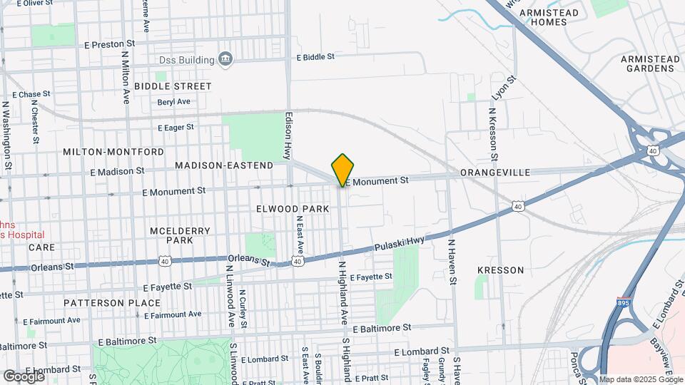 629 N Highland Ave-Unit -B Map and Location Details