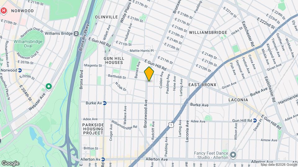 3302 Bronxwood Ave Map and Location Details