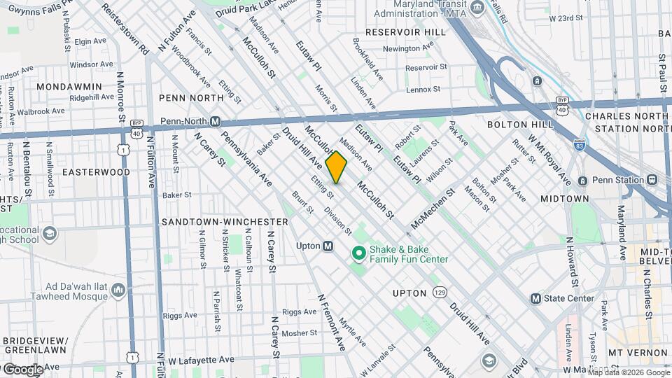 1924 Druid Hill Ave Map and Location Details