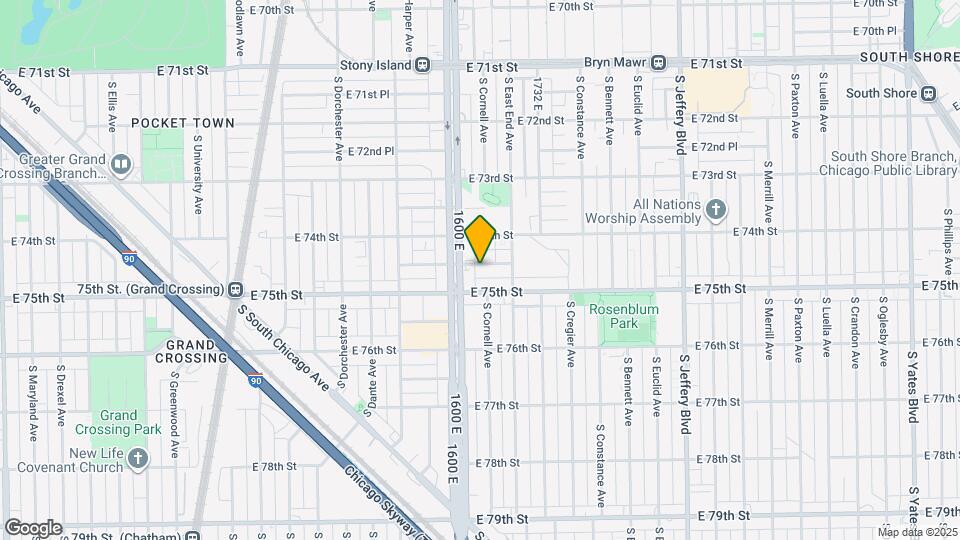 1621 E 74th Pl Map and Location Details