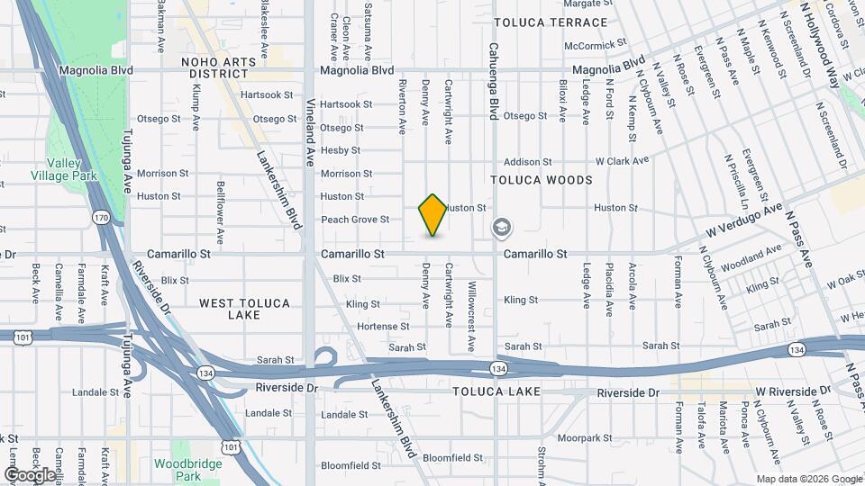 10715 Camarillo St, Unit 102 Map and Location Details
