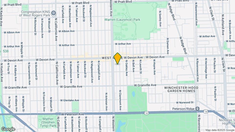 6324 N Claremont Ave, Unit #3 Map and Location Details