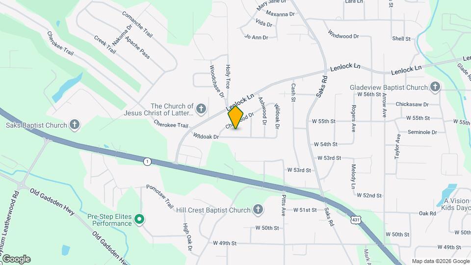 1215 Wildoak Dr Map and Location Details