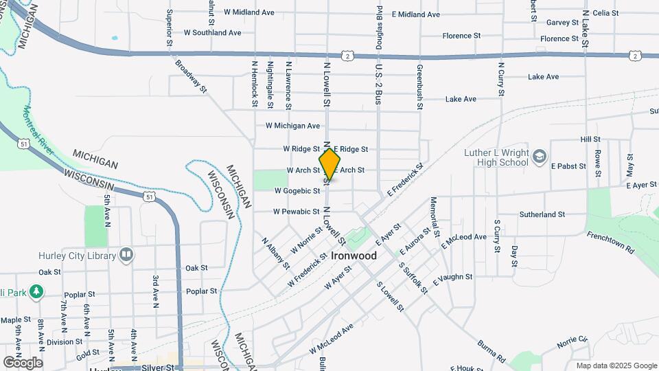 102 E Gogebic St Map and Location Details