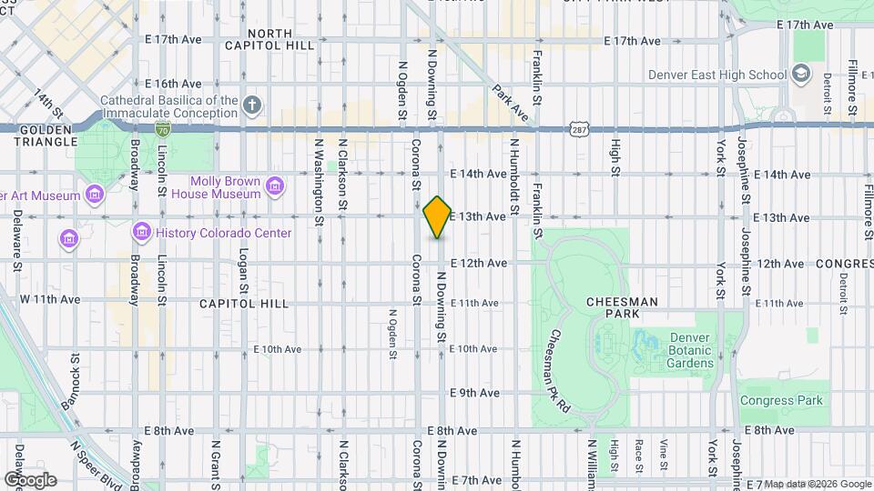 1231 N Downing St, Unit 203 Mapa y Detalles de la Ubicación
