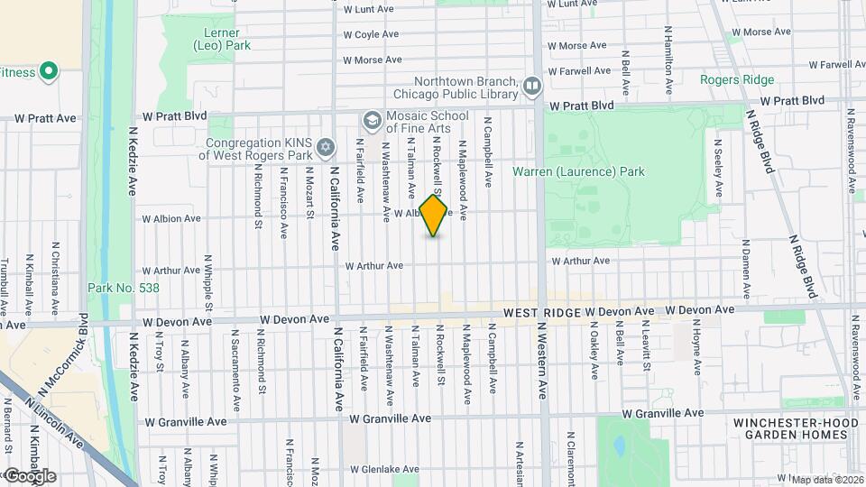 6528 N Rockwell St Map and Location Details