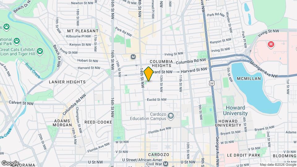 1354 Girard St NW, Unit A Map and Location Details