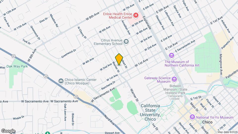 1154 Warner St Map and Location Details