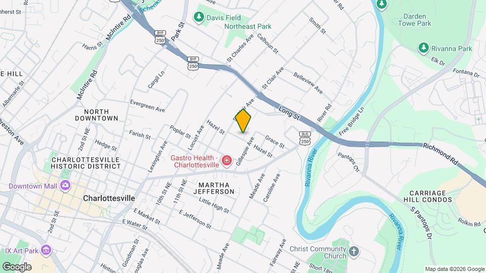 1213 Hazel St, Unit B Map and Location Details