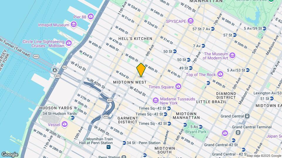 350 W 44th St Map and Location Details