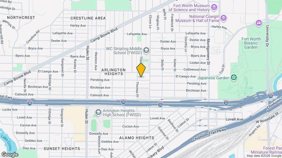 4128 Pershing Ave Map and Location Details