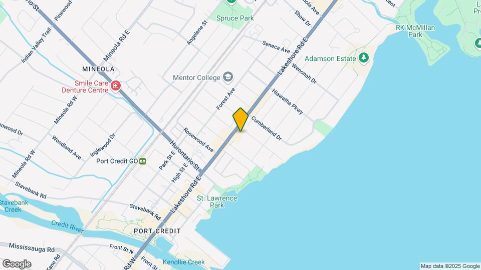 199 Lakeshore Rd E Map and Location Details
