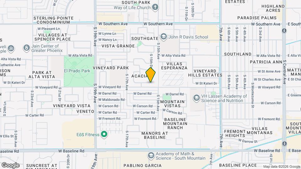 1525 W St Kateri Dr Mapa y Detalles de la Ubicación