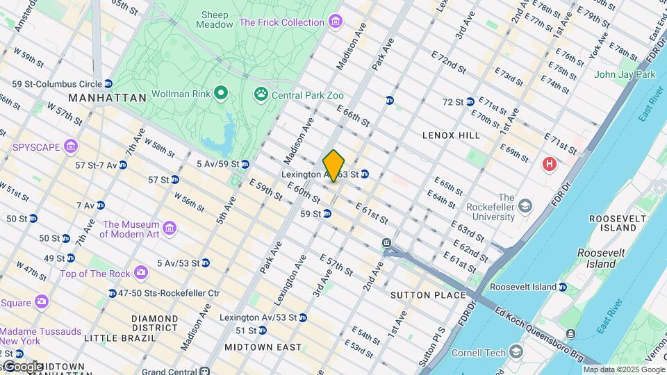 133 E 61st St Mapa y Detalles de la Ubicación